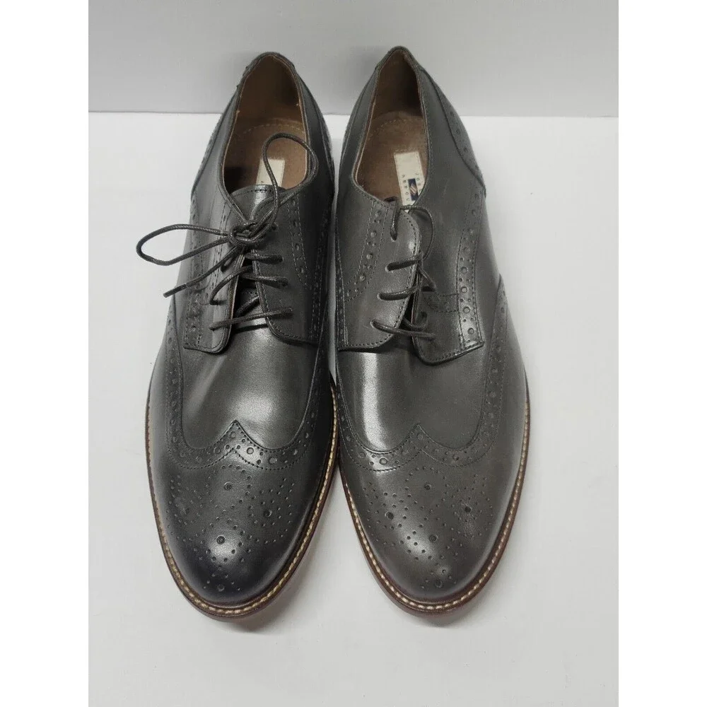 Joseph Abboud Gray  Leather Oxford Dress Shoes Adult Size 12 Mens